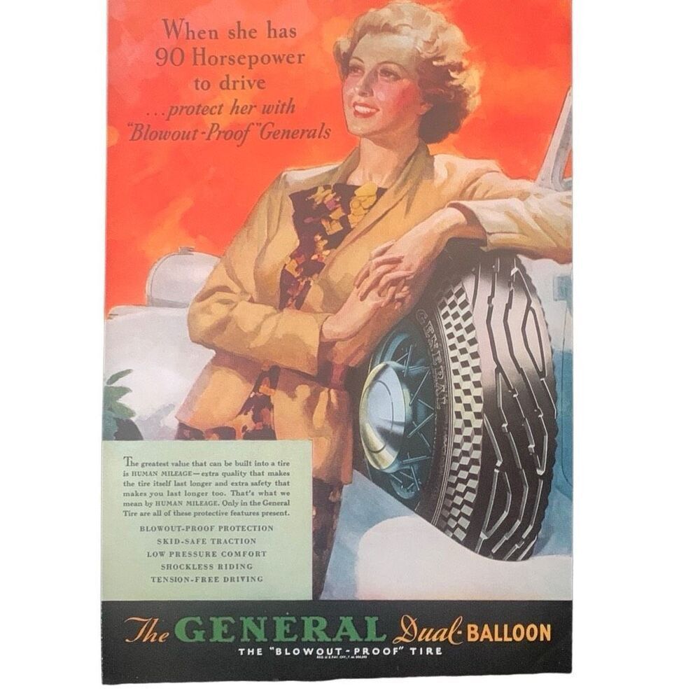 Vintage 1935 General Dial Balloon 90 Horsepower Ad Advertisement